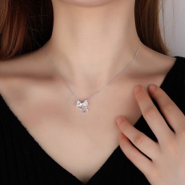 999 Sterling Silver Bow Necklace