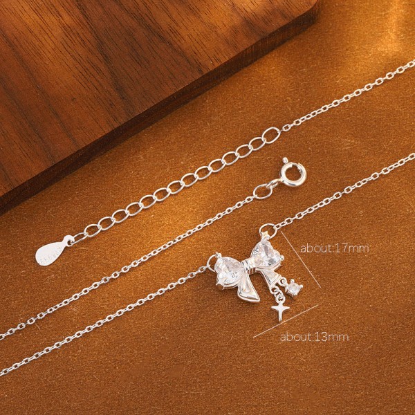 999 Sterling Silver Bow Necklace