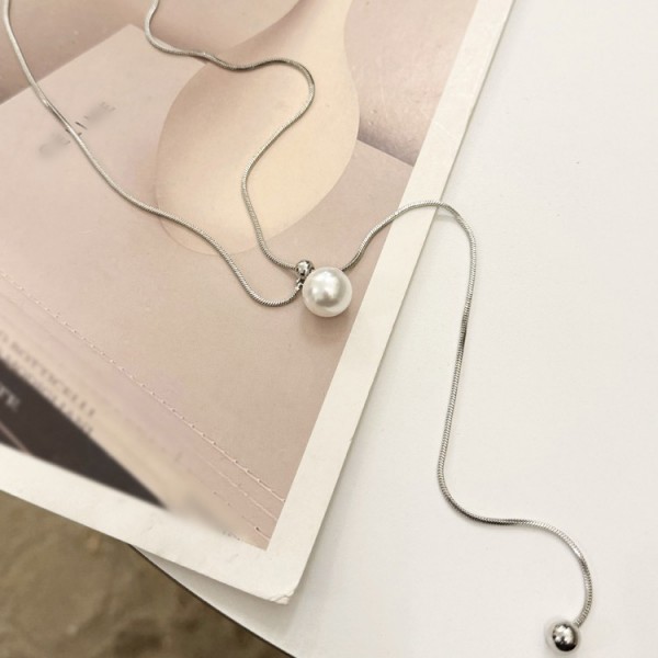 925 Sterling Silver Pearl Tassel Necklace