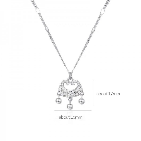 925 Sterling Silver Ping An Lock Necklace
