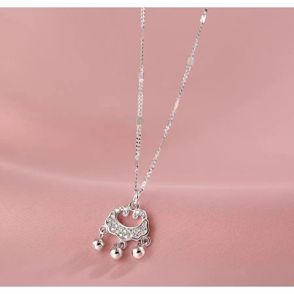 925 Sterling Silver Ping An Lock Necklace