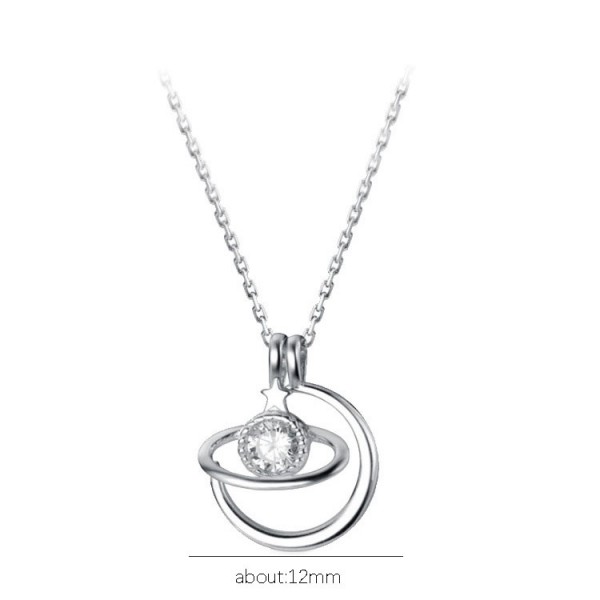 925 Sterling Silver Saturn Planet Necklace