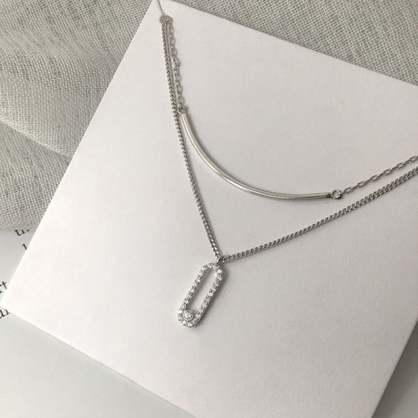 925 Sterling Silver Double Layered Necklace
