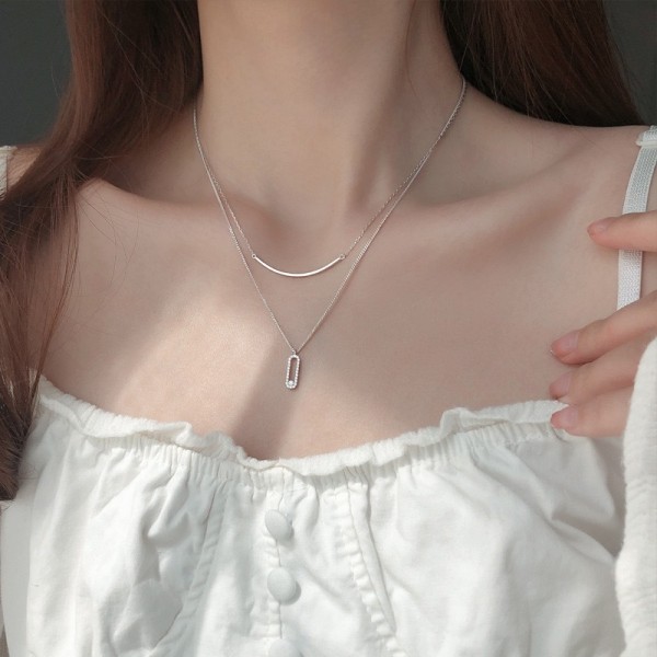 925 Sterling Silver Double Layered Necklace