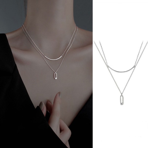 925 Sterling Silver Double Layered Necklace