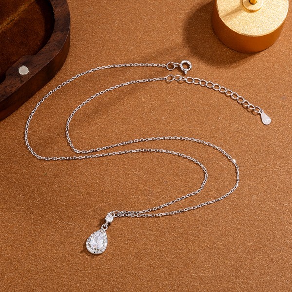 925 Sterling Silver Big Water Drop Necklace