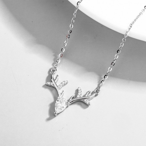 925 Sterling Silver Antlers Necklace