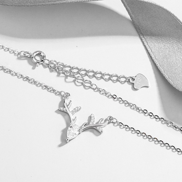 925 Sterling Silver Antlers Necklace