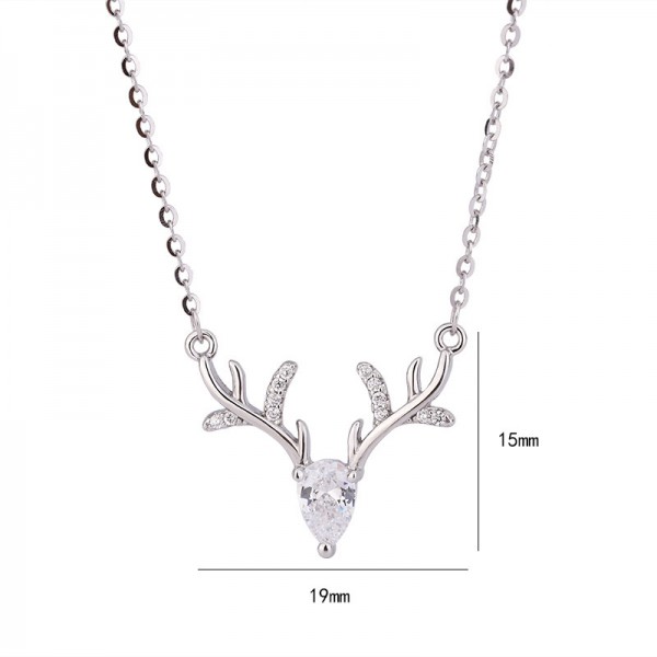 925 Sterling Silver Antlers Necklace