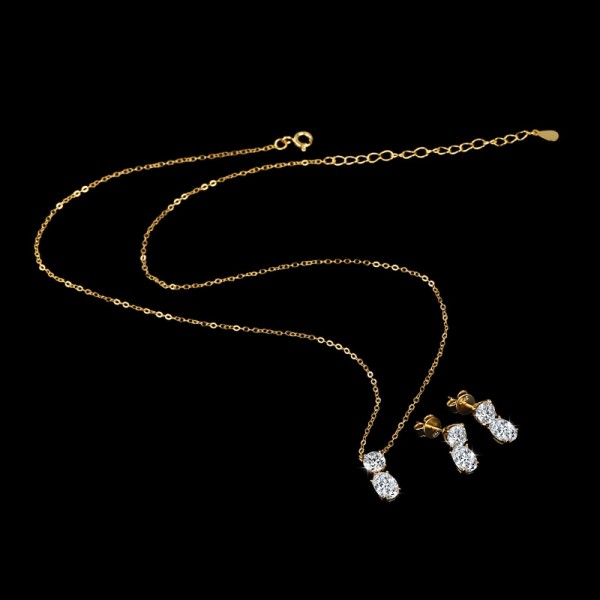 925 Sterling Silver Double Diamond Necklace