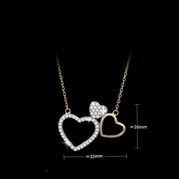 925 Sterling Silver Double Love Necklace