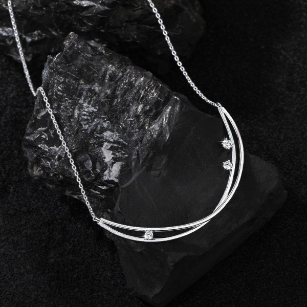 925 Sterling Silver Simple Smile Necklace