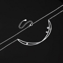 925 Sterling Silver Simple Smile Necklace