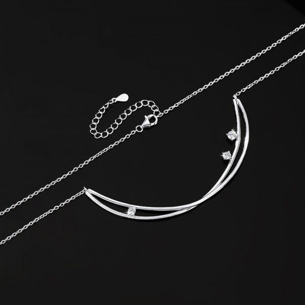 925 Sterling Silver Simple Smile Necklace