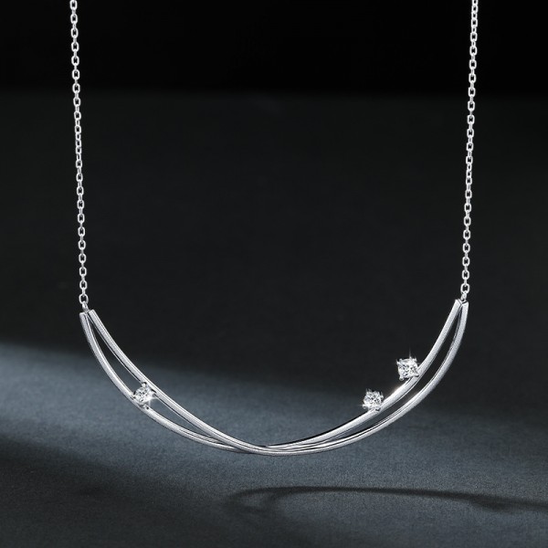 925 Sterling Silver Simple Smile Necklace