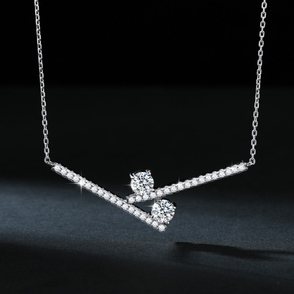 925 Sterling Silver V-Shaped Necklace