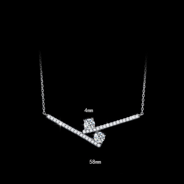 925 Sterling Silver V-Shaped Necklace