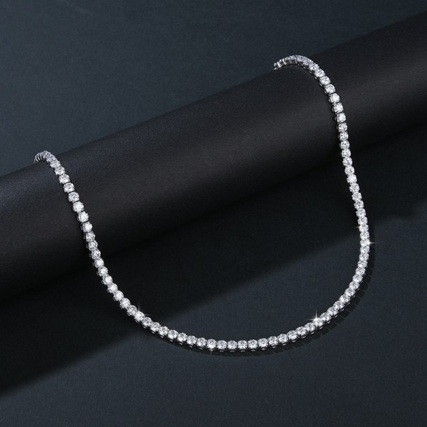 925 Sterling Silver Full Diamond Necklace