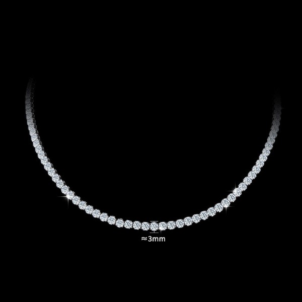 925 Sterling Silver Full Diamond Necklace
