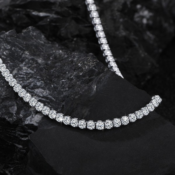 925 Sterling Silver Full Diamond Necklace