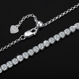 925 Sterling Silver Full Diamond Necklace