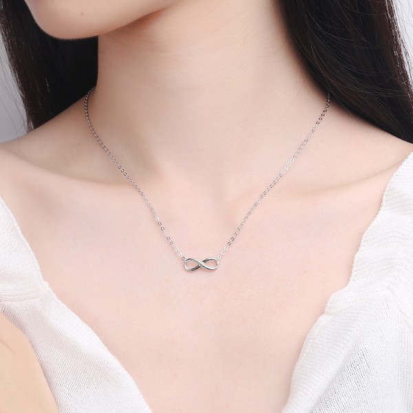 S925 Sterling Silver Infinity Necklace