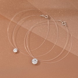 S925 Sterling Silver Mermaid's Tear Pendant Neckla...