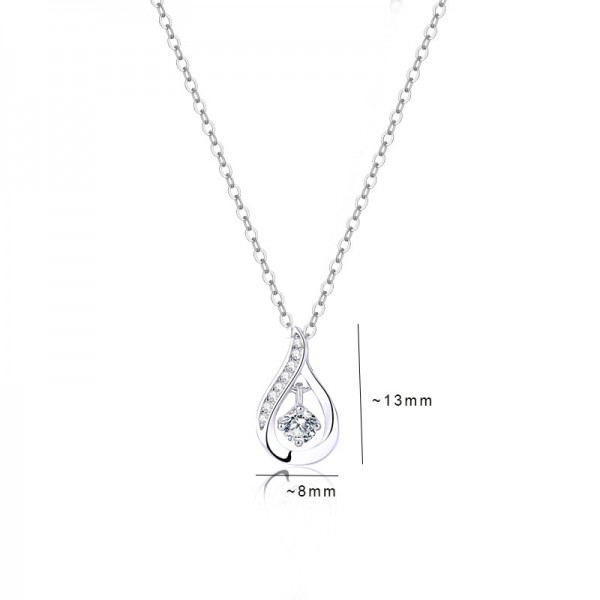 S925 Sterling Silver Prince Rupert's Drop Pendant Necklace