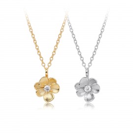 S925 Sterling Silver Floral Pendant Necklace