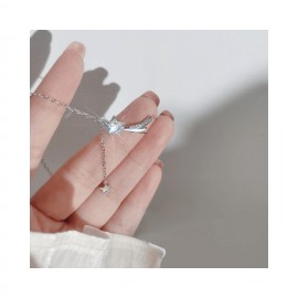 S925 Sterling Silver Niche-style Star and Moon Nec...