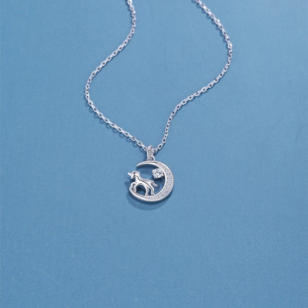 S925 Sterling Silver Unique Unicorn Necklace