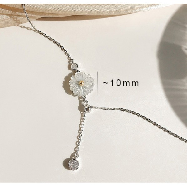 S925 Sterling Silver Simple Daisy Necklace