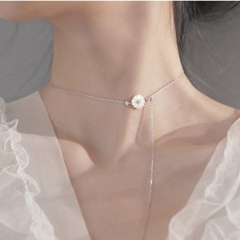 S925 Sterling Silver Simple Daisy Necklace