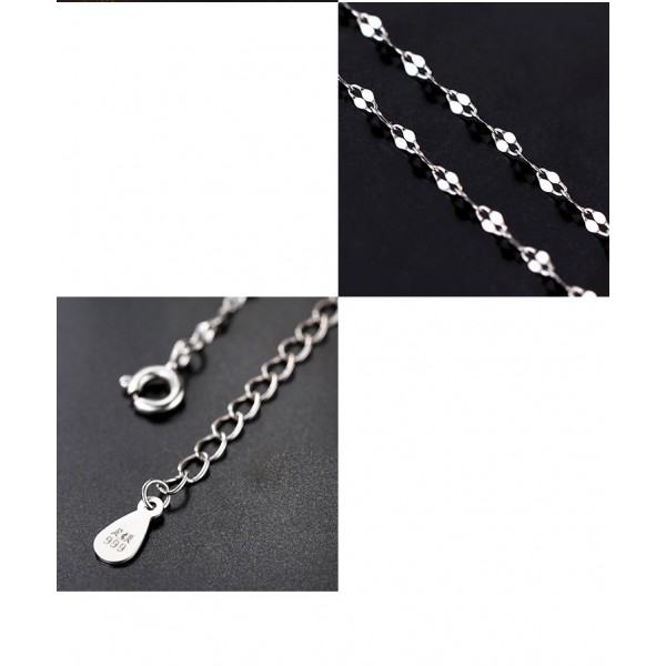 S925 Sterling Silver Möbius Strip Collarbone Chain Necklace