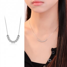S925 Sterling Silver Minimalist Bead Necklace