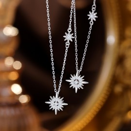 S925 Sterling Silver Minimalist Daisy Collarbone N...