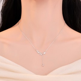 S925 Sterling Silver Minimalist Fashion Wheat Ear ...