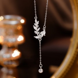 S925 Sterling Silver Minimalist Fashion Wheat Ear ...