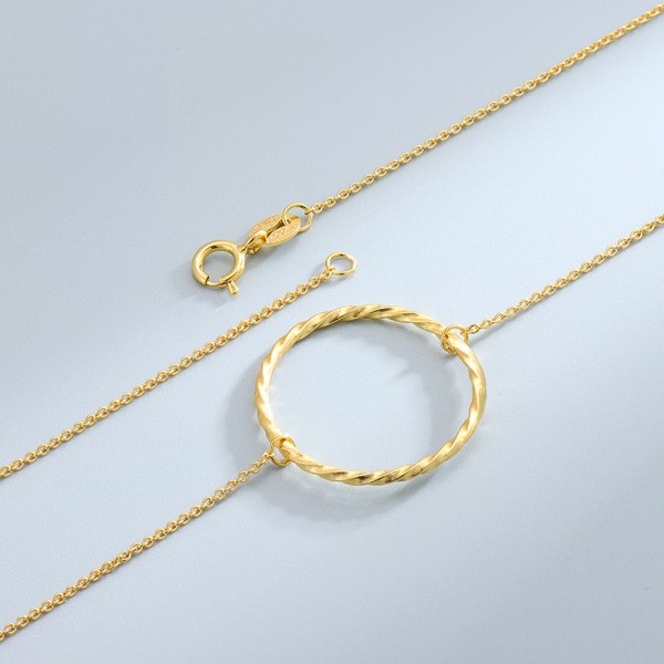 S925 Sterling Silver Hand-Twisted Wire Loop Necklace