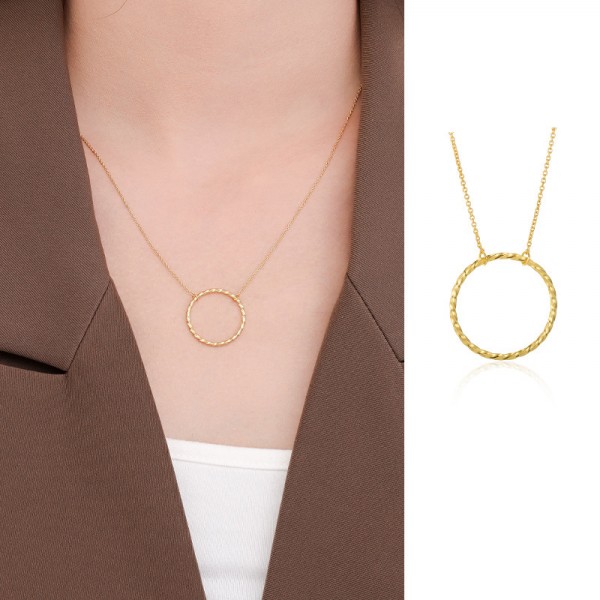 S925 Sterling Silver Hand-Twisted Wire Loop Necklace