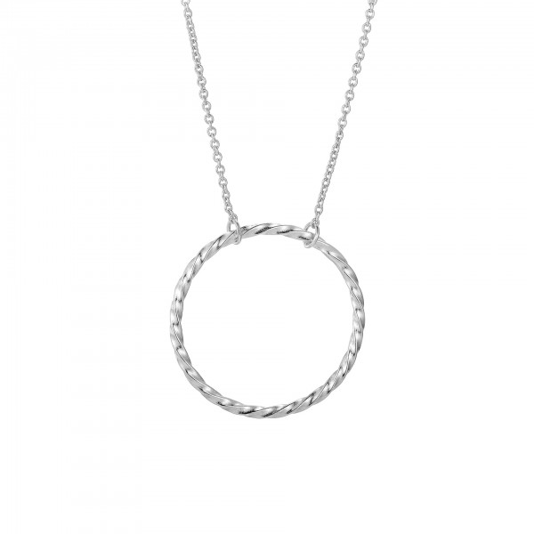 S925 Sterling Silver Hand-Twisted Wire Loop Necklace