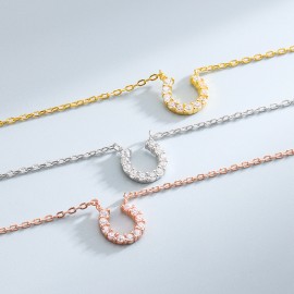 S925 Sterling Silver Niche U-shaped Horseshoe Neck...