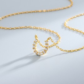 S925 Sterling Silver Niche U-shaped Horseshoe Neck...