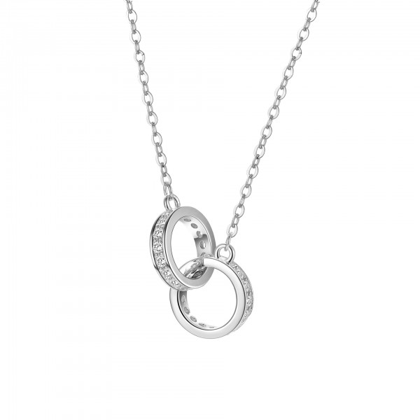 S925 Sterling Silver Niche Interlocking Link Collarbone Necklace