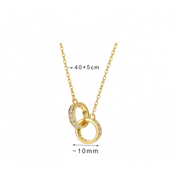 S925 Sterling Silver Niche Interlocking Link Collarbone Necklace