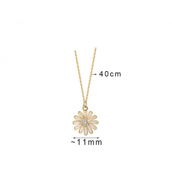 S925 Sterling Silver Resin Daisy Collarbone Necklace