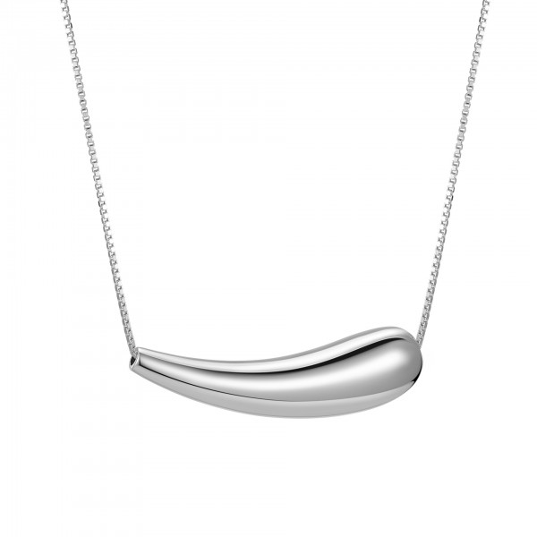 S925 Sterling Silver Chili Eggplant Small Gold Bean Necklace