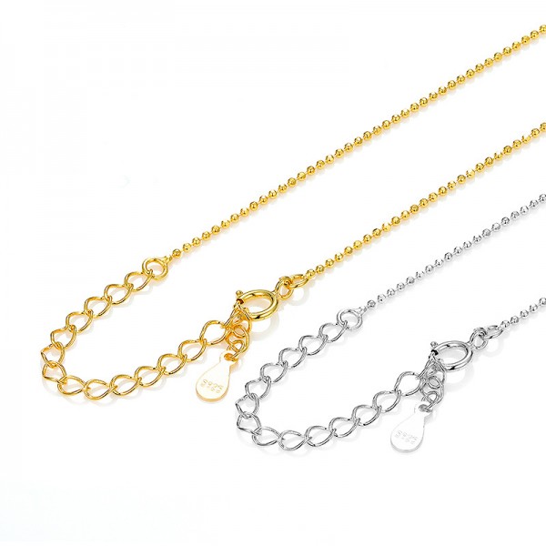 S925 Sterling Silver Beaded Minimalist Necklace