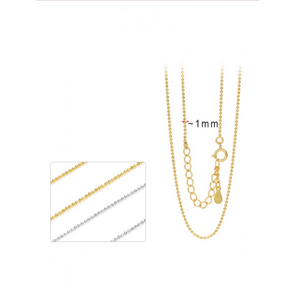 S925 Sterling Silver Beaded Minimalist Necklace