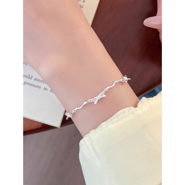 925 Sterling Silver Bow Bracelet